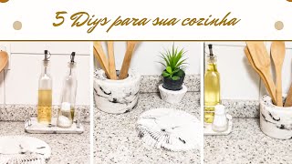 Diy para Cozinha feito com gesso com efeito marmorizado  Faça você mesmo [upl. by Hanschen]