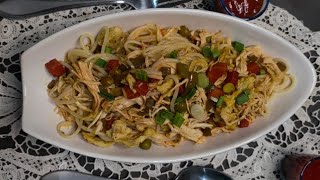 Egg Noodles Chicken vegetables spaghetti 🍝 Quick noodles recipe❗ [upl. by Hartman98]