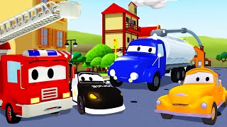 The Car Patrol and Tom The Tow Truck with the Tanker in Car City  Cartoon for kids [upl. by Rickert]