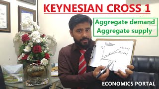 Keynesian Cross I  Aggregate demand Aggregate supply method  Keynes Theory Equilibrium [upl. by Ardekahs]