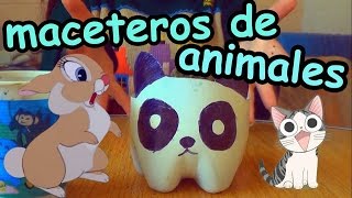 Maceteros de animales con botellas  Reciclaje ◔ᴗ◔ [upl. by Rush]