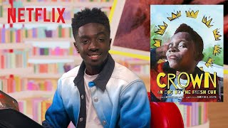 Caleb McLaughlin Reads quotCrown An Ode to the Fresh Cutquot  Bookmarks  Netflix Jr [upl. by Dniren188]