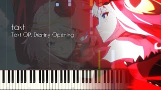 FULL takt  Takt Op Destiny Opening Episode 1 Ending  Piano Arrangement Synthesia [upl. by Glover]