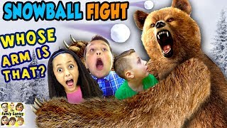 GRIZZLY BEAR ATTACK 😱 FGTEEV Family Loses Arm ☠ SNOWBALL FIGHT Gaming Battle Challenge ❄ KING ME [upl. by Auvil430]