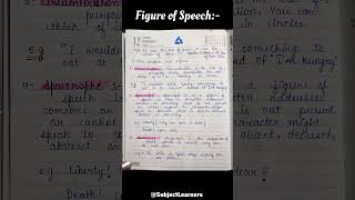 Figure of Speech 🌟🔥✅️📒  english englishliterature SubjectLearners [upl. by Ahsekan]