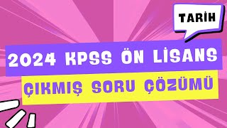 2024 KPSS ÖN LİSANS ÇIKMIŞ TARİH SORU ÇÖZÜMÜ [upl. by Gavan]