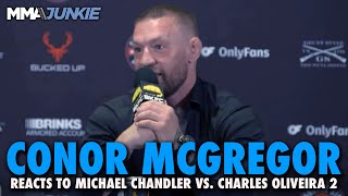 Conor McGregor Reacts to Michael Chandler vs Charles Oliveira at UFC 309 Calls for My Date [upl. by Ibocaj43]