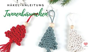 Häkelanleitung Tannenbäumchen Baumschmuck Weihnachtsdeko häkeln [upl. by Hanforrd]