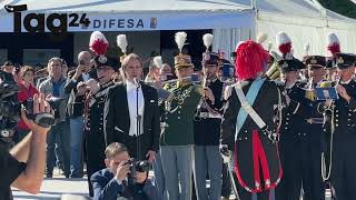 Roma inaugurato il “Villaggio Difesa” il taglio del nastro e le Frecce tricolori [upl. by Bruis737]