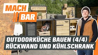 OutdoorKüche selber bauen Küchenrückwand montieren Teil 4  OBI [upl. by Aecila]