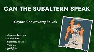 CAN THE SUBALTERN SPEAK by Gayathri Spivak  II MA ENG  Writing for the marginalized [upl. by Abihsat571]