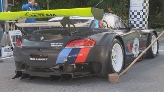 Hillclimb Monster BMW Z4 GT3 600HP with open exhaust René Aeberhardt full Onboard Gurnigel 2015 [upl. by Ellerehs]