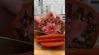 Heirloom Tomatoesprettier with each slice kitchenwithbritt asmr asmrfood tomatoes [upl. by Alahs]