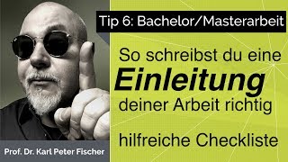 Tip 6 Bachelorarbeit Masterarbeit Einleitung [upl. by Luna]