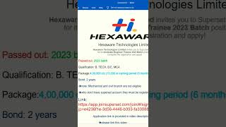 Hexaware start to hiring 2023 batch [upl. by Rhodes]