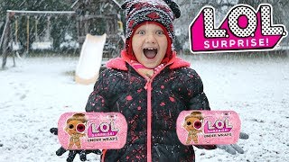 LOL SURPRISE UNDER WRAPS SCAVENGER HUNT IN THE SNOW Hunt For LOL Dolls with Kids [upl. by Nyasuh764]