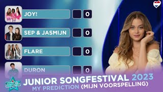 🇳🇱 Junior Songfestival 2023  MY PREDICTION  MIJN VOORSPELLING [upl. by Viking]