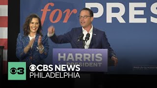 Michigan Gov Gretchen Whitmer joins Gov Josh Shapiro at Harris campaign rally in Montgomery County [upl. by Derraj]