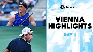 Zverev Faces Schwaerzler Berrettini Cobolli amp Mensik In Action  2024 Vienna Day 1 Highlights [upl. by Akihsat]