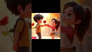 boy and girl love  love animation video  girl rose propose statuswhatsapp shorts viralshorts [upl. by Lanahtan]