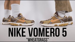 NIKE VOMERO 5 quotWHEATGRASSquot REVIEW amp ONFEET  SLEPT ON SNEAKERS [upl. by Sink92]