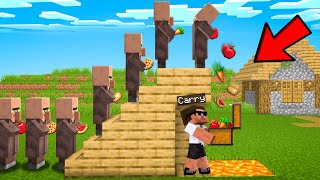 I STOLE FOOD FROM VILLAGERS USING TRAPS IN MINECRAFT [upl. by Casimir]