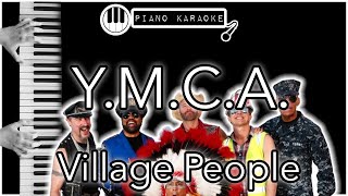 YMCA  Village People  Piano Karaoke Instrumental [upl. by Enelrats]