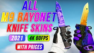 ALL M9 Bayonet Skins  CS GO All M9 Bayonet Knives Showcase 4K 60FPS [upl. by Persons]