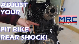 How to adjust your Pit Bikes rear shock Xpro Storm 125cc [upl. by Nerret]