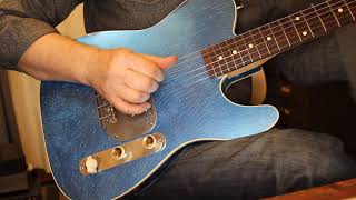 Waterslide Guitars TStyle Coodercaster Lake Placid Blue wMojo Lap Steel Pickup DeLisle Pentatone [upl. by Suilmann]