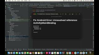 Fix Android Error Unresolved reference ActivityMainBinding [upl. by Margarita528]