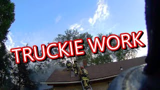 HOUSE FIRE TRUCK WORK  Helmet Cam Footage [upl. by Aniweta]