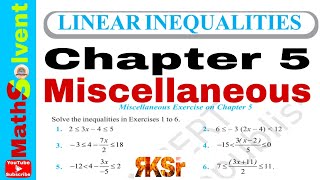 miscellaneous ex 5 class 11 Q1 to Q6  linear inequality class 11  chapter 5 class 11  By RK Sir [upl. by Mohsen]