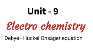 Debye Huckel Onsager equation  Electro chemistry  TN class 12 chemistry chapter 9 in Tamil [upl. by Ayenet]