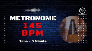 145 BPM Metronome  5 Minute [upl. by Aitnic]