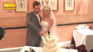 Wedding Video Scotland tv  Star Wars light sabre wedding cake cut [upl. by Cj]