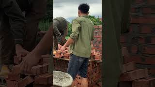 arrange bricks to build a house  Builder Vietnambuilder concreting shots [upl. by Chrisman405]