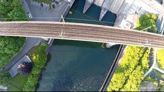 Obere Limmatbrücke Wettingen aus der Luft [upl. by Elaen265]