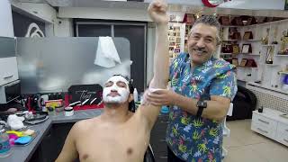 REAL BARBER SHOP EXPERIENCE RELAXING TURKISH BARBER MASSAGE AND SKIN CARE [upl. by Aneeb]