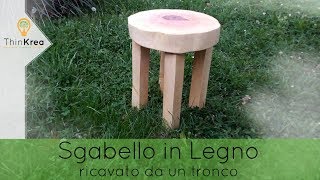 Sgabello in Legno Massello da Tronco  Fai Da Te [upl. by Sirret]