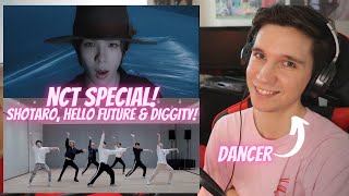 DANCER REACTS TO NCT  SHOTARO Wake Up NCT Dream Hello Future amp Diggity Dance Practices [upl. by Brightman]