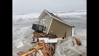 Second Rodanthe house collapses into the ocean  Video by Don Bowers [upl. by Halbeib361]