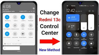 Redmi 13c Control Center Settings  Change Control Center On Redmi 13C  HyperOS and miui 14 [upl. by Atiroc]