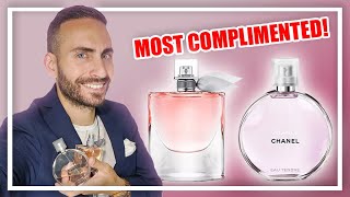 Top 10 MOST COMPLIMENTED Womens Perfumes From 10 DIFFERENT BRANDS [upl. by Ygief]