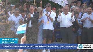 Exequiel Palacios fue homenajeado en Casa Histórica y ovacionado en Plaza Independencia [upl. by Iohk]