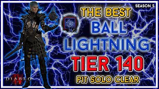 Best Ball Lightning Sorc Build Pit 140 Clear  Season 5 Diablo 4 [upl. by Baldwin]