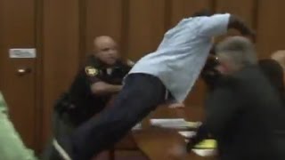 Dad Jumps Over Table To Attack Daughters Killer in Court [upl. by Ameehs]