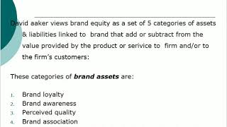 Explain Brand Equity  David Aaker Model [upl. by Marella220]