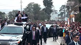 Meghalaya Music amp Modi  Exceptional welcome for PM Modi during roadshow in Shillong [upl. by Elocaj]