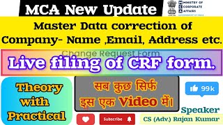 Correction of Company Master details How to file a CRF form on MCA V3 PortalCS CARajanSir MCA [upl. by Annayt]